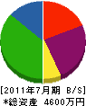 戸島造園 貸借対照表 2011年7月期