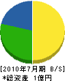斉藤工務店 貸借対照表 2010年7月期