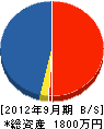 上村電設 貸借対照表 2012年9月期
