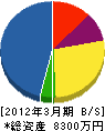 西野配管 貸借対照表 2012年3月期