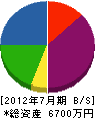 福松商店 貸借対照表 2012年7月期