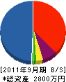 大野電気 貸借対照表 2011年9月期