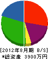 拓乃総庭 貸借対照表 2012年8月期