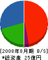 松本建設 貸借対照表 2008年8月期
