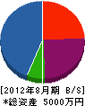 丸保山田電設工業 貸借対照表 2012年8月期