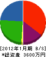 小野晃興建 貸借対照表 2012年1月期