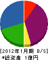 岡崎電機商会 貸借対照表 2012年1月期