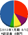 関西プラント建設 貸借対照表 2012年1月期