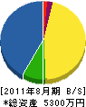 中元工務店 貸借対照表 2011年8月期