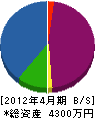 石川設備 貸借対照表 2012年4月期