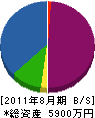 中之島電工 貸借対照表 2011年8月期