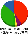 石川園 貸借対照表 2012年8月期