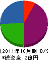 岩崎設備 貸借対照表 2011年10月期