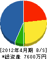 田中工業 貸借対照表 2012年4月期