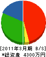 田中電気 貸借対照表 2011年3月期