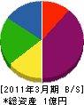 名津井建設 貸借対照表 2011年3月期