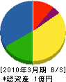 西日本環境整備 貸借対照表 2010年3月期