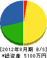 坂口土木 貸借対照表 2012年8月期