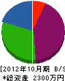 粉川組 貸借対照表 2012年10月期