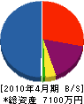 川野電工 貸借対照表 2010年4月期