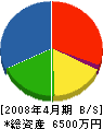山川舗道 貸借対照表 2008年4月期