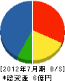 寿工務店 貸借対照表 2012年7月期