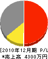 カネタケ電水工業 損益計算書 2010年12月期