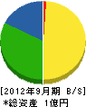 野田建設 貸借対照表 2012年9月期