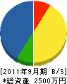 杉本工芸社 貸借対照表 2011年9月期