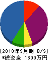 橋本電機商会 貸借対照表 2010年9月期