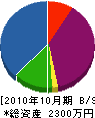 疋田電工 貸借対照表 2010年10月期