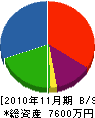 塚谷建設 貸借対照表 2010年11月期