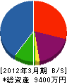 日本イーテック 貸借対照表 2012年3月期