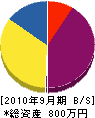 タムラ工業所 貸借対照表 2010年9月期