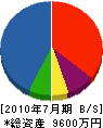 田中工務店 貸借対照表 2010年7月期