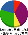 上村塗装店 貸借対照表 2012年9月期