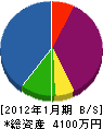 河北台電設 貸借対照表 2012年1月期