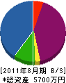 タイセー 貸借対照表 2011年8月期