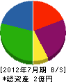 芦名組 貸借対照表 2012年7月期