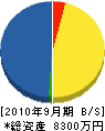 静岡防災 貸借対照表 2010年9月期
