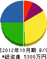 涌井電設 貸借対照表 2012年10月期