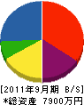 大川産業 貸借対照表 2011年9月期