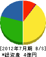 黒川商会 貸借対照表 2012年7月期