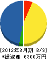 古島設備 貸借対照表 2012年3月期