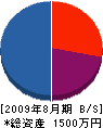 沢田電機 貸借対照表 2009年8月期