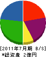 日本アメニティーテクノロジー 貸借対照表 2011年7月期