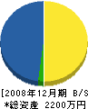 錦造園 貸借対照表 2008年12月期