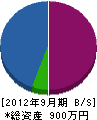 三沢グリーン 貸借対照表 2012年9月期