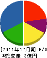 甲勝建設 貸借対照表 2011年12月期
