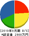 田中産業 貸借対照表 2010年8月期